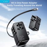 Vyvylabs Explorer Series GaN 4 Ports+AC Fast Charger Travel Adapter 85W A+3C (with Type-C Cable) Black